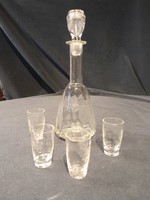 Pálinkás készlet üveg 4 személyes  1940-50 es évek