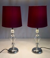 Design Italy Üveg króm  asztali lámpa párban