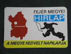 Kártyanaptár,Fejér megyei Hírlap napilap,újság,magazin,grafikai,térképes,Székesfehérvár 1979,  (8)