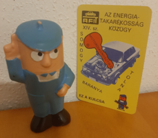 Retro AFIT szervíz reklámfigura 10 cm+kártyanaptár 1982