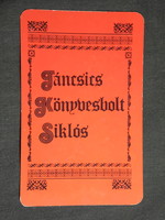 Kártyanaptár,Siklós Tenkesalja ÁFÉSZ,Táncsics könyvesbolt Siklós, 1979,  (8)