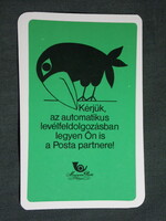 Kártyanaptár,Magyar Posta,grafikai,reklám figura holló, 1979,  (8)