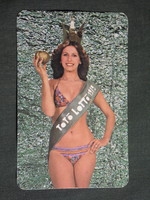 Kártyanaptár,Totó Lottó szerencsejáték,erotikus női modell, 1979,  (8)