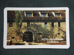 Kártyanaptár,Borsod Tourist,Szerencs Hotel huszárvár, 1979,  (8)
