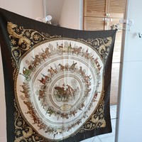 Hermès sál, 90*90-es De Longchamp 100% selyem sál