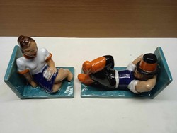 Régi, ILLÉS - figurális könyvtámasz kerámia    ---2---