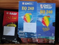 22 db BASF (EMTEC) 240 perces VHS videokazetta eladó (5 db-nál kevesebbet nem adok egyben)