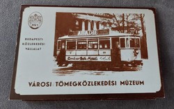 Régi BKV kiadvány , Városi Tömegközlekedési Múzeum - 8 db színes villamos fotó ( képeslap)mappában