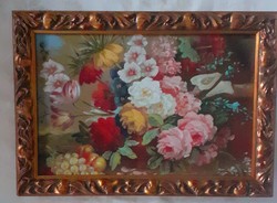 VIRÁGÖZÖN FARAGOTT KERETTEL II. 35x25