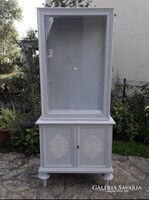 Gyönyörű antik neobarokk provence,vintage üveges kis vitrin