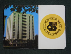 Kártyanaptár,Jugoszlávia,Szerb,Topolya,Bačka Topola Osnovna Banka,Bank, 1979,  (8)