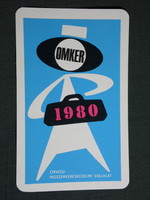 Kártyanaptár,OMKER,orvosi műszer gyártó,Budapest,grafikai,reklám figura orvos,1980,  (8)