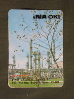 Kártyanaptár,Jugoszlávia,Horvát,INA-OKI olajfinomító,Zagreb, 1979,  (8)