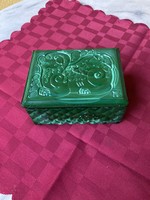 Curt Schlegvot malachit üveg éjszeres doboz 12x10x6 cm.