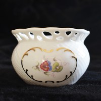 Hollóházi jelzett kaspó porcelán