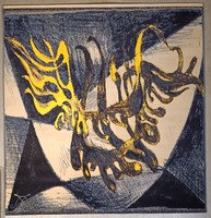 Ritka tárgy!  Limitált szériás szőnyeg Szasz Endre, 200x200 cm