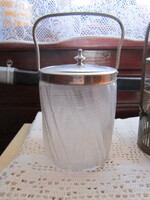 Szecessziós üveg cukortartó