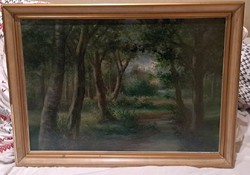 Barbizoni festő, Paál László Olaj,fa . Mérete: 58X 40 CM