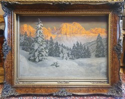 Antik blondel keret 75x100 cm