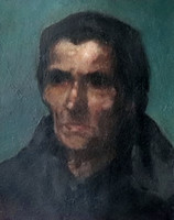 Áldor János László: Tanulmányfej, kiállításon szerepelt mű, garanciával