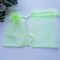 ÚJ, almazöld organza dísztasak, ajándék tasak – kb. 10x15cm