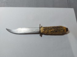 ! Korabeli faragott csontnyelű vadászkés - tőr, tokkal - 796