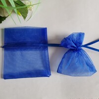 ÚJ, királykék színű organza dísztasak, ajándék tasak – kb. 8x9-10cm