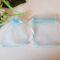 ÚJ, világoskék organza dísztasak, ajándék tasak – kb. 7x9cm