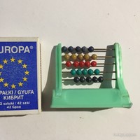 Régi, retró mini, miniatűr műanyag golyós számológép, abakusz alakú ceruzafaragó