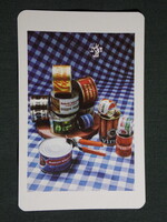 Kártyanaptár,PKM élelmiszer vállalat,konzerv,töltött káposzta,gulyás, 1980,  (8)