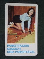 Kártyanaptár,Somogyi EFAG faipari vállalat,Kaposvár,parketta,női modell,1980,  (8)