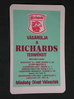 Kártyanaptár,Richards finomposztógyár,Budapest,Szekszárd,Pápa,Kapuvár,Győr,1980,  (8)