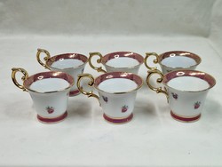 Régi PM német 6 darab szépen aranyozott porcelán kávés csésze hibátlan állapotban együtt eladó
