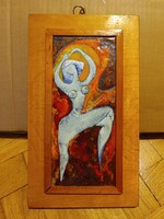 Gyönyörű tűzzománc női akt kép