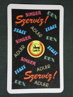 Kártyanaptár,SINGER Varrógép és kötőgépműszerész szövetkezet szerviz ,Budapest,,1980,  (8)