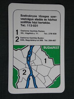 Kártyanaptár,Budapest településtisztasági vállalat,szemétszállítás, kukás,térképes, 1980,  (8)