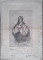 Gyűjtemény papírrégiség iratrégiség Felvételi okirat Mária Kongregáció tagjai közé 1918