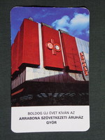 Kártyanaptár,Győr ÁFÉSZ,Arrabona áruház , 1981,  (8)