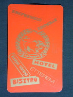 Kártyanaptár,Debrecen vendéglátó,aranybika étterem, Kinizsi söröző,bisztró,grafikai , 1981,  (8)