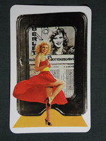 Kártyanaptár,Totó Lottó szerencsejáték,erotikus női modell,Bíró Ica, 1981,  (8)