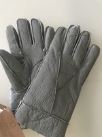 Női báránybőr kesztyű ezüstszürke színben, 7-es méret, új!