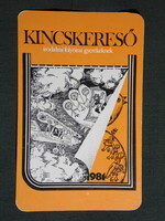 Kártyanaptár,Kincskereső irodalmi folyóirat újság gyerekeknek,grafikai rajzos,1981,  (8)