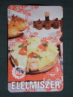 Kártyanaptár,ÁFÉSZ élelmiszer,ABC áruházak,sajt, 1981,  (8)
