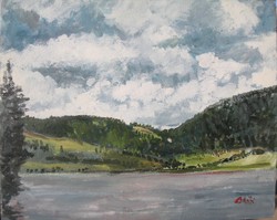 Bánfi -  "Erdély" (olaj,karton, 27×33 cm) - Szépvízi tározó