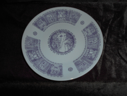 Zsolnay porcelán Tari József falitányér - átm. 24 cm