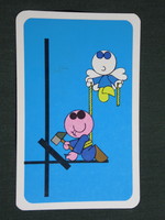 Kártyanaptár,SZOT munkavédelmi osztály,grafikai rajzos,humoros,baleset,védőezköz,1982,  (8)