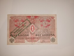 1 korona 1916 osztrák felülbélyegzéssel
