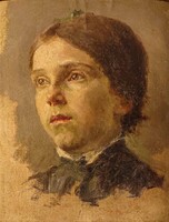 Deák - Ébner Lajosnak tulajdonított: Leány zöld masnival  (1890 körül)