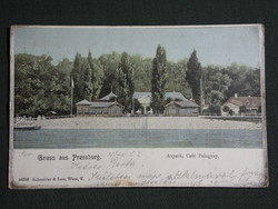 Képeslap,Szlovákia,Pozsony,Pressburg,Bratislava,Aupark,Café Palugyay,Schneider & Lux Wien kia ,1902-