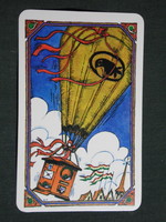 Kártyanaptár,Magyar Posta,grafikai rajzos,hőlégballon,postaláda, 1982,  (8)